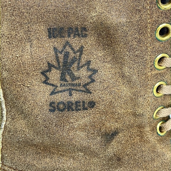 Sorel Ice Pack Boots Men 9 Winter Snow Duck Hunting Brown Leather Wool Liners - Picture 14 of 16